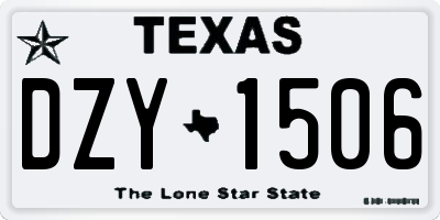 TX license plate DZY1506