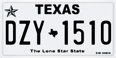 TX license plate DZY1510