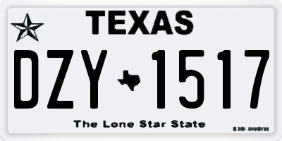 TX license plate DZY1517