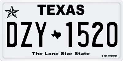 TX license plate DZY1520