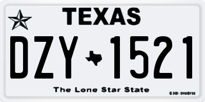 TX license plate DZY1521