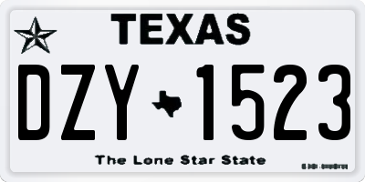 TX license plate DZY1523