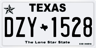 TX license plate DZY1528