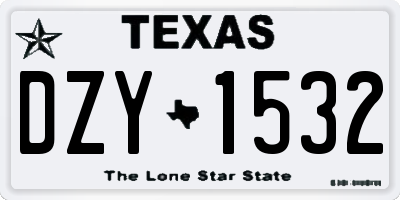 TX license plate DZY1532