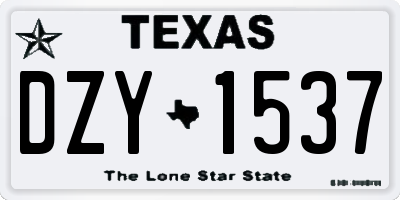 TX license plate DZY1537