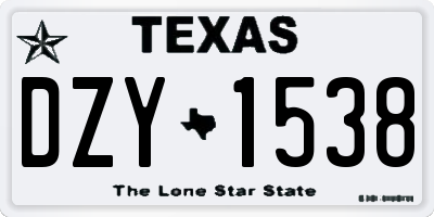 TX license plate DZY1538