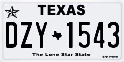 TX license plate DZY1543