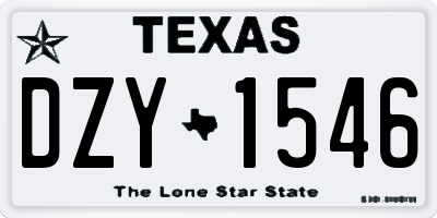 TX license plate DZY1546