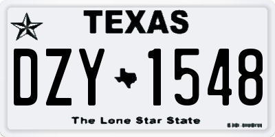 TX license plate DZY1548