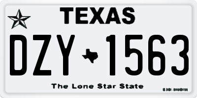 TX license plate DZY1563