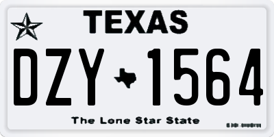 TX license plate DZY1564