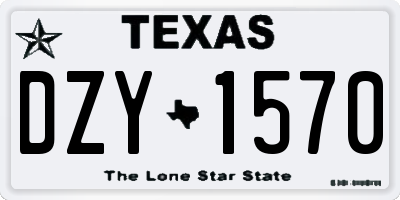 TX license plate DZY1570