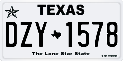 TX license plate DZY1578