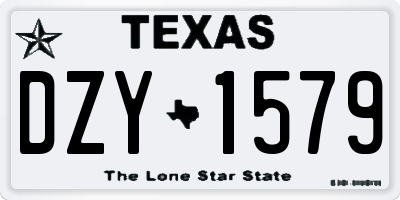 TX license plate DZY1579