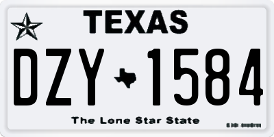 TX license plate DZY1584