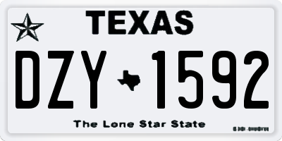 TX license plate DZY1592