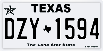 TX license plate DZY1594