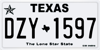 TX license plate DZY1597