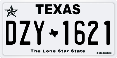 TX license plate DZY1621