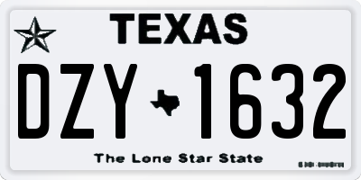 TX license plate DZY1632