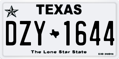 TX license plate DZY1644