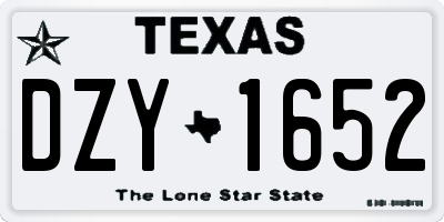 TX license plate DZY1652