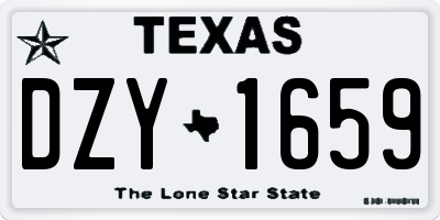 TX license plate DZY1659