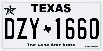 TX license plate DZY1660