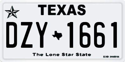 TX license plate DZY1661