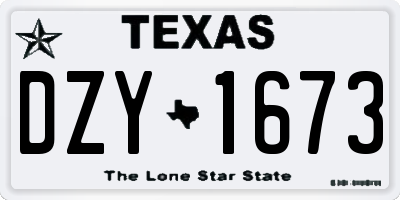 TX license plate DZY1673