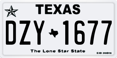 TX license plate DZY1677