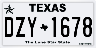 TX license plate DZY1678