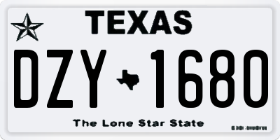 TX license plate DZY1680
