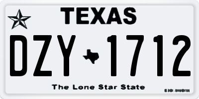 TX license plate DZY1712