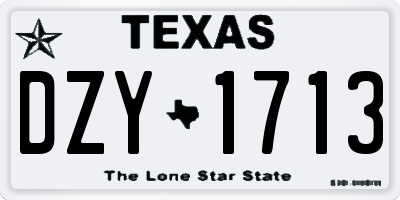 TX license plate DZY1713