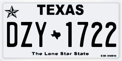 TX license plate DZY1722