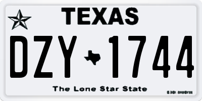 TX license plate DZY1744