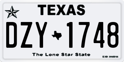 TX license plate DZY1748