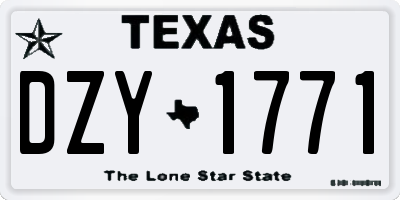 TX license plate DZY1771