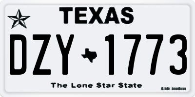 TX license plate DZY1773