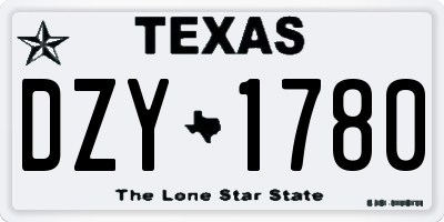 TX license plate DZY1780