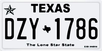 TX license plate DZY1786