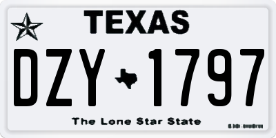 TX license plate DZY1797