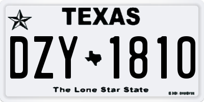 TX license plate DZY1810