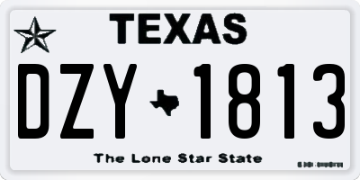 TX license plate DZY1813