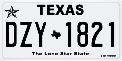 TX license plate DZY1821