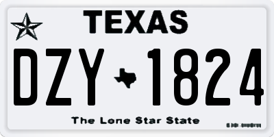 TX license plate DZY1824