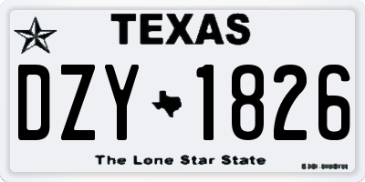 TX license plate DZY1826