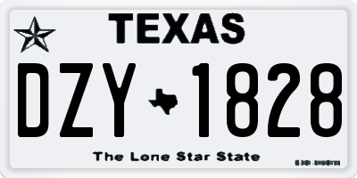 TX license plate DZY1828