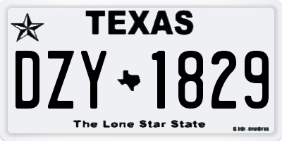 TX license plate DZY1829